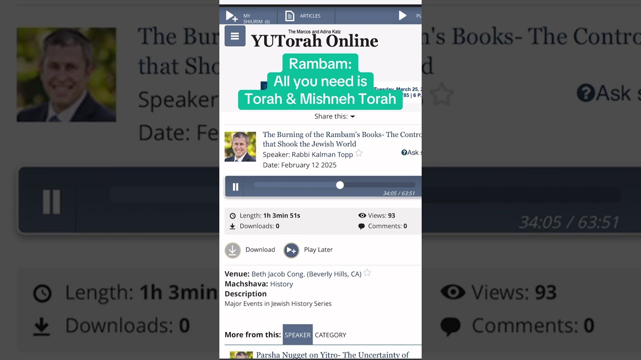 Rambam’s and Mishneh Torah
