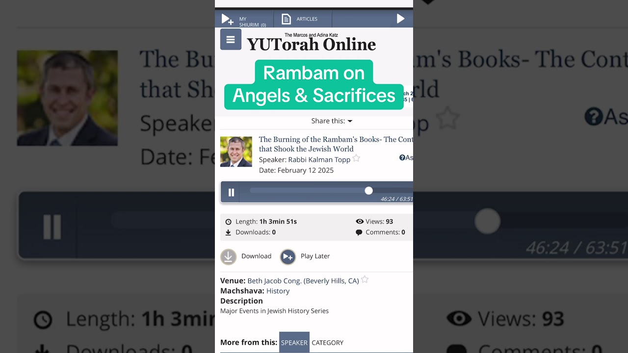 Rambam on Angels