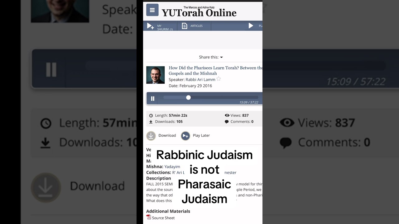 Rabbinic Judaism is not Pharasaic Judaism #chabad #judaism #torah #kaballah #zohar #mikveh
